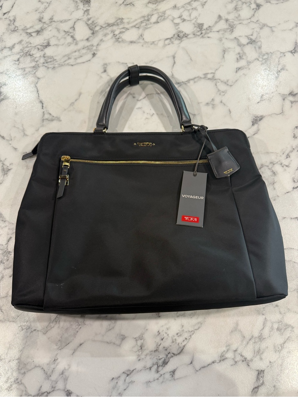 TUMI Voyageur Black Nylon Clare Double Zip Briefcase NWT